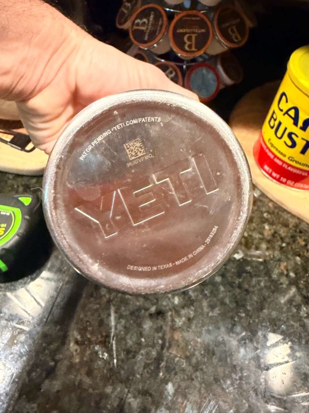 YETI White Stainless Steel Tumbler 20oz Green mag with Mystery Ranch Sticker ❤️ - Picture 8 of 9